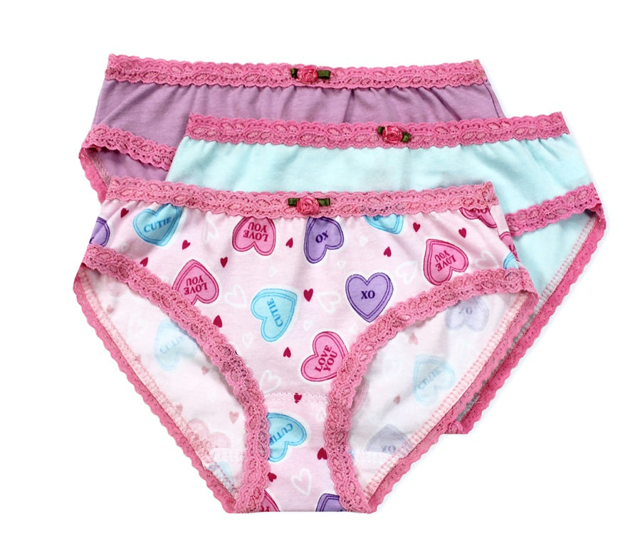Esme Girls 3pc Panty Pack Set -Candy Hearts