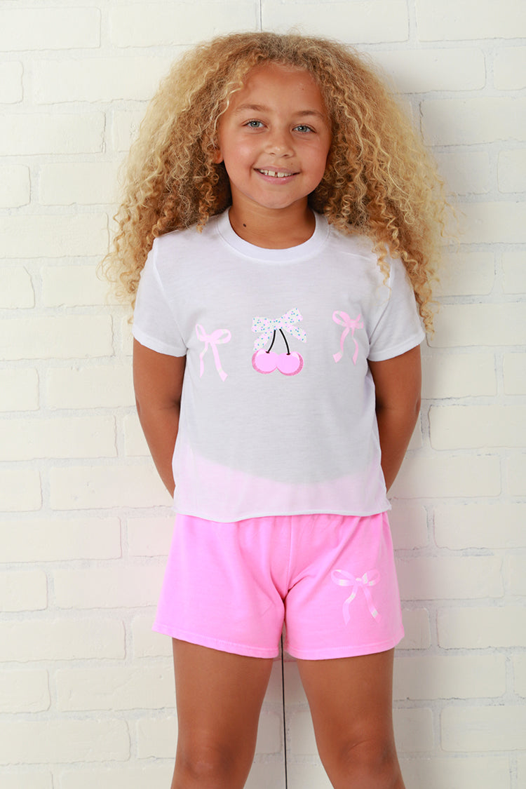 Firehouse NY Girls Neon Pink Bow Short