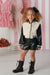 Ooh! La, La! Couture 3pc Black Pleather Varsity Short Set  *Preorder*