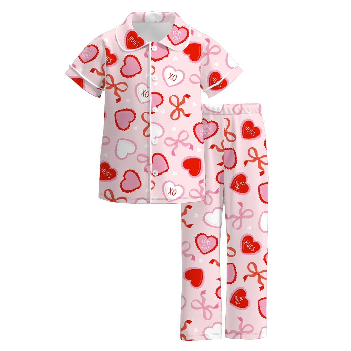 Valentine’s XOXO Heart &amp; Bow Print Lounge Set