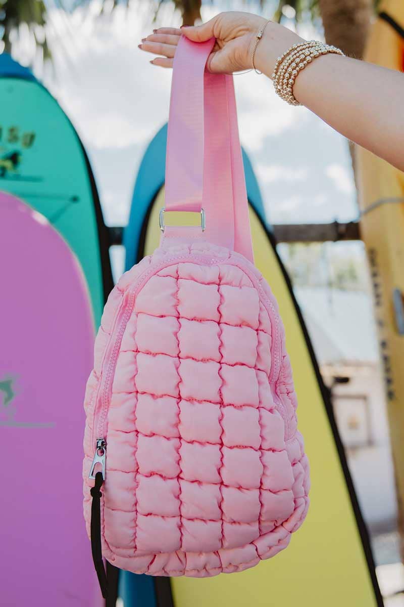 Quilted Crossbody Bag- Light Pink Everything But The Princess