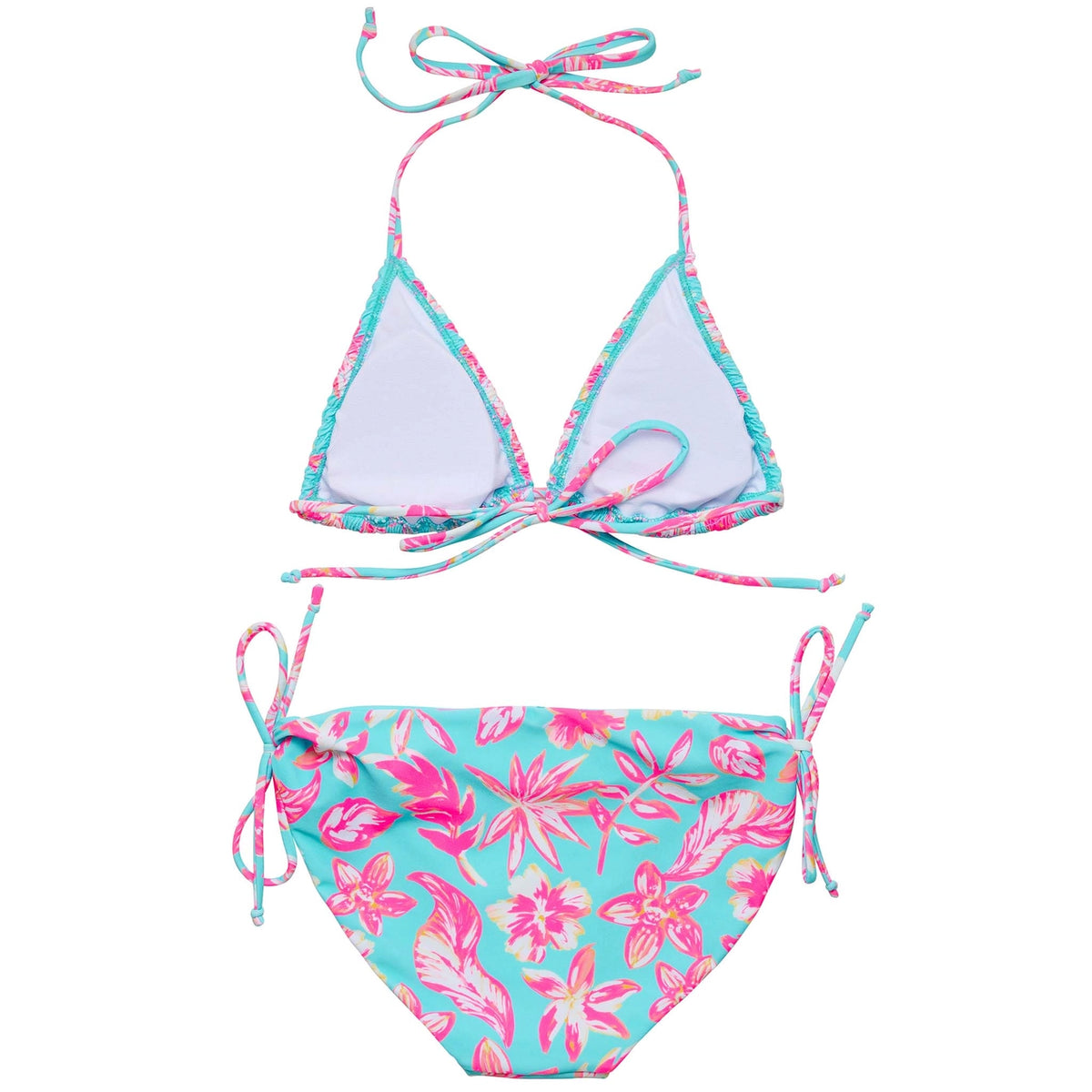 Snapper Rock Tropical Glow Tween Triangle Bikini * Reversible Bottoms*