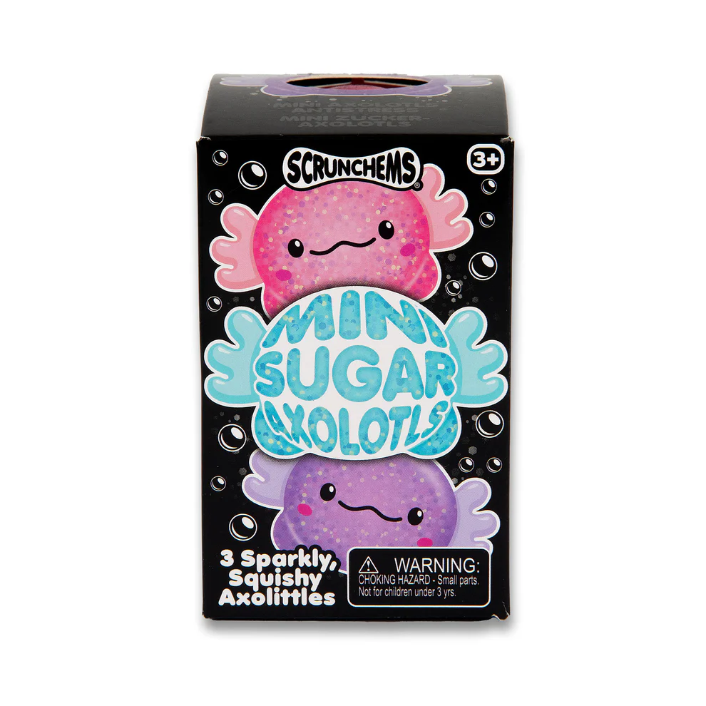 Scrunchems® Mini Sugar Axolotls Squishy Fidget Toy - 3pc Gift Set - SHIPS 10/30
