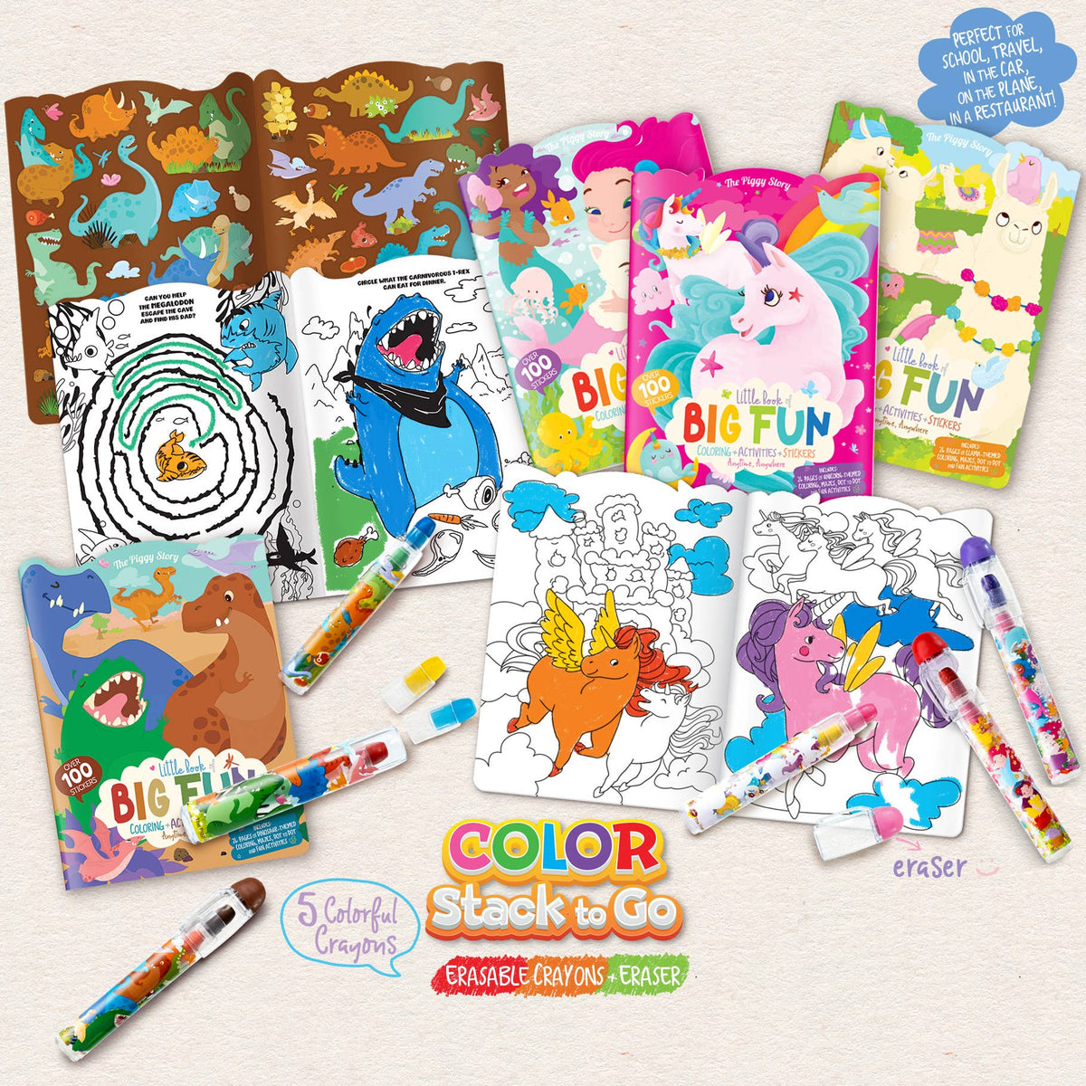 Unicorn Land Mini Activity Book and Stackable Crayon Gift Pack