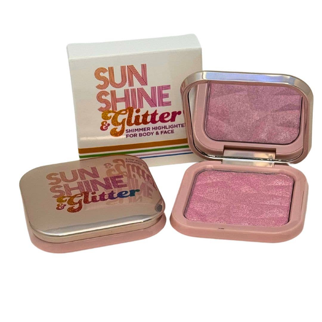 Sunshine & Glitter Highlighter Shimmer Compact: Coral Gold
