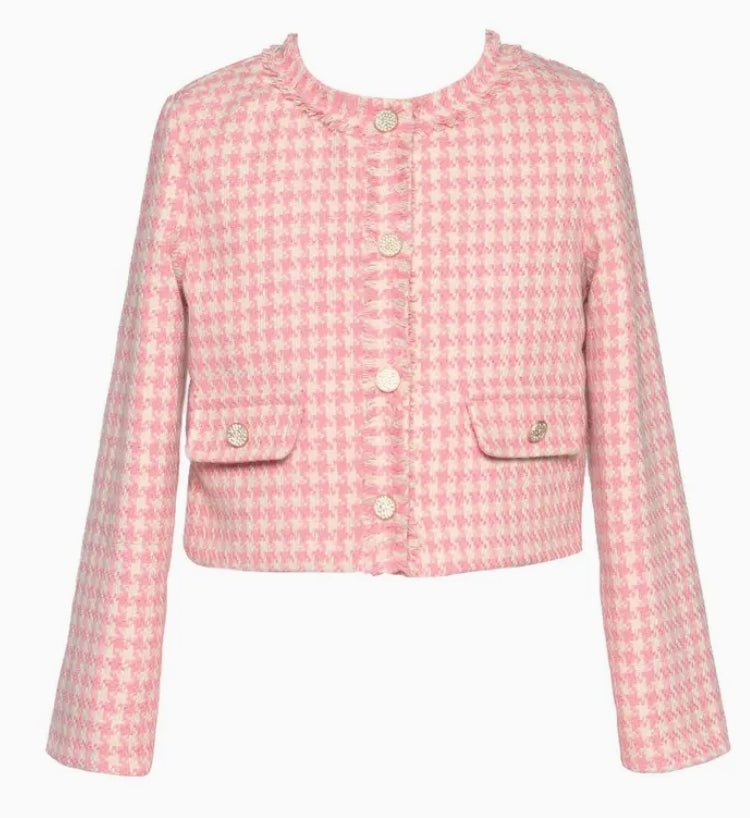 Baby Sara / Hannah Banana Houndstooth Jacket - Pink - Everything But The PrincessHannah Banana