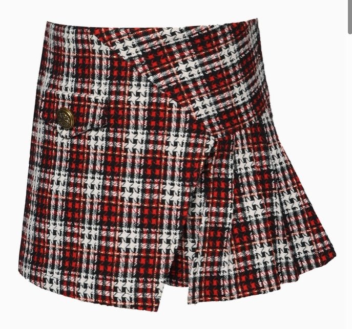 Baby Sara / Hannah Banana Plaid Tweed Skort - Red/Black - Everything But The PrincessHannah Banana