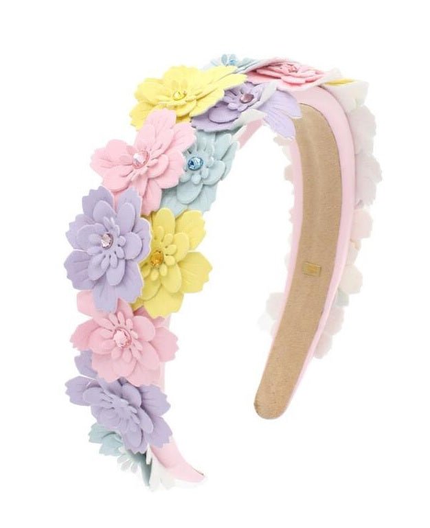 Bari Lynn 3d Leather Flower Headband- Pastels - Everything But The PrincessBari Lynn