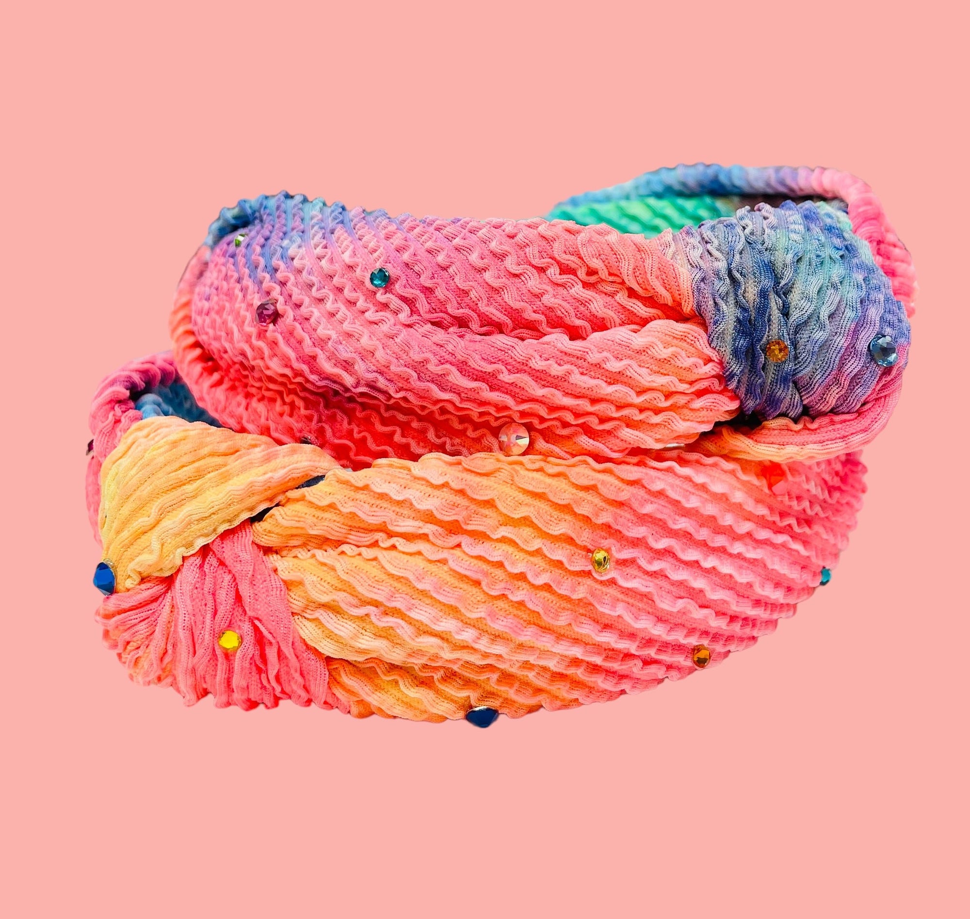 Bari Lynn Crinkle Knot Stoned Headband - Sherbert - Everything But The PrincessBari Lynn