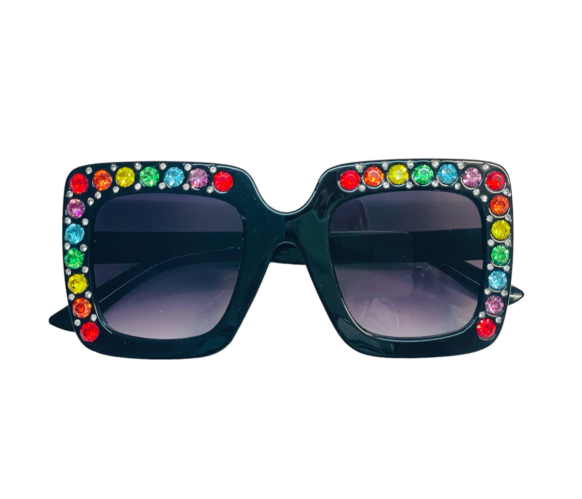 Bari Lynn Crystal Elton Sunglasses- Black Rainbow - Everything But The PrincessBari Lynn