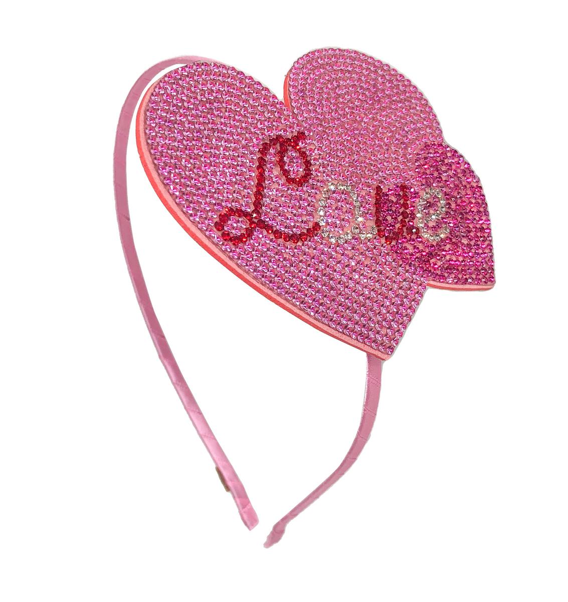 Bari Lynn LOVE Double Heart Headband- Pink/Fuchsia - Everything But The PrincessBari Lynn