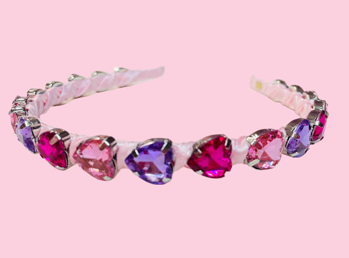 Bari Lynn Pink &amp; Lavender Heart Jewel Headband - Everything But The PrincessBari Lynn