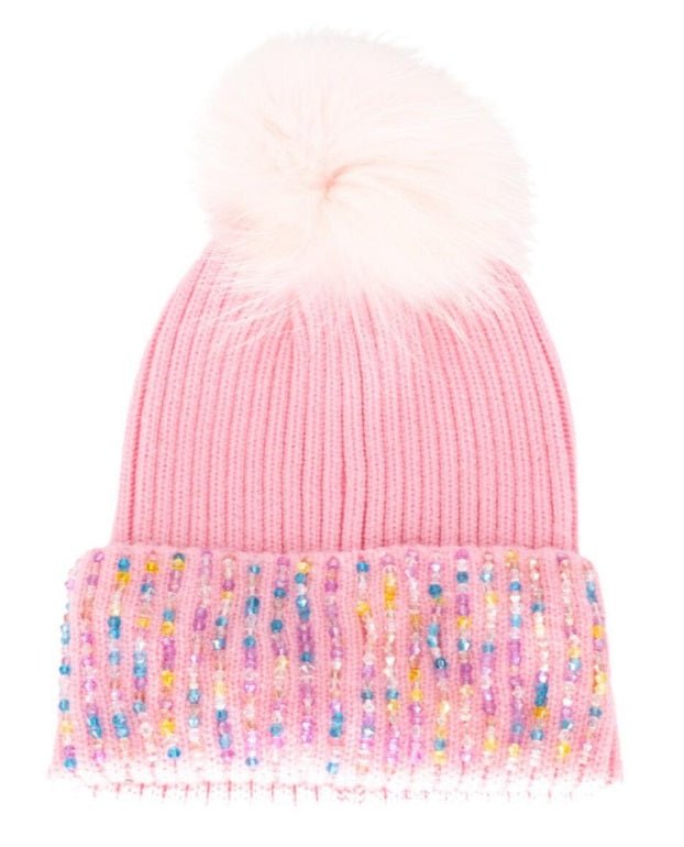 Bari Lynn Pink Pearl & Crystal Cuffed Hat - Everything But The PrincessBari Lynn