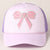 Rhinestone Bow Patch Trucker Hat- Hot Pink