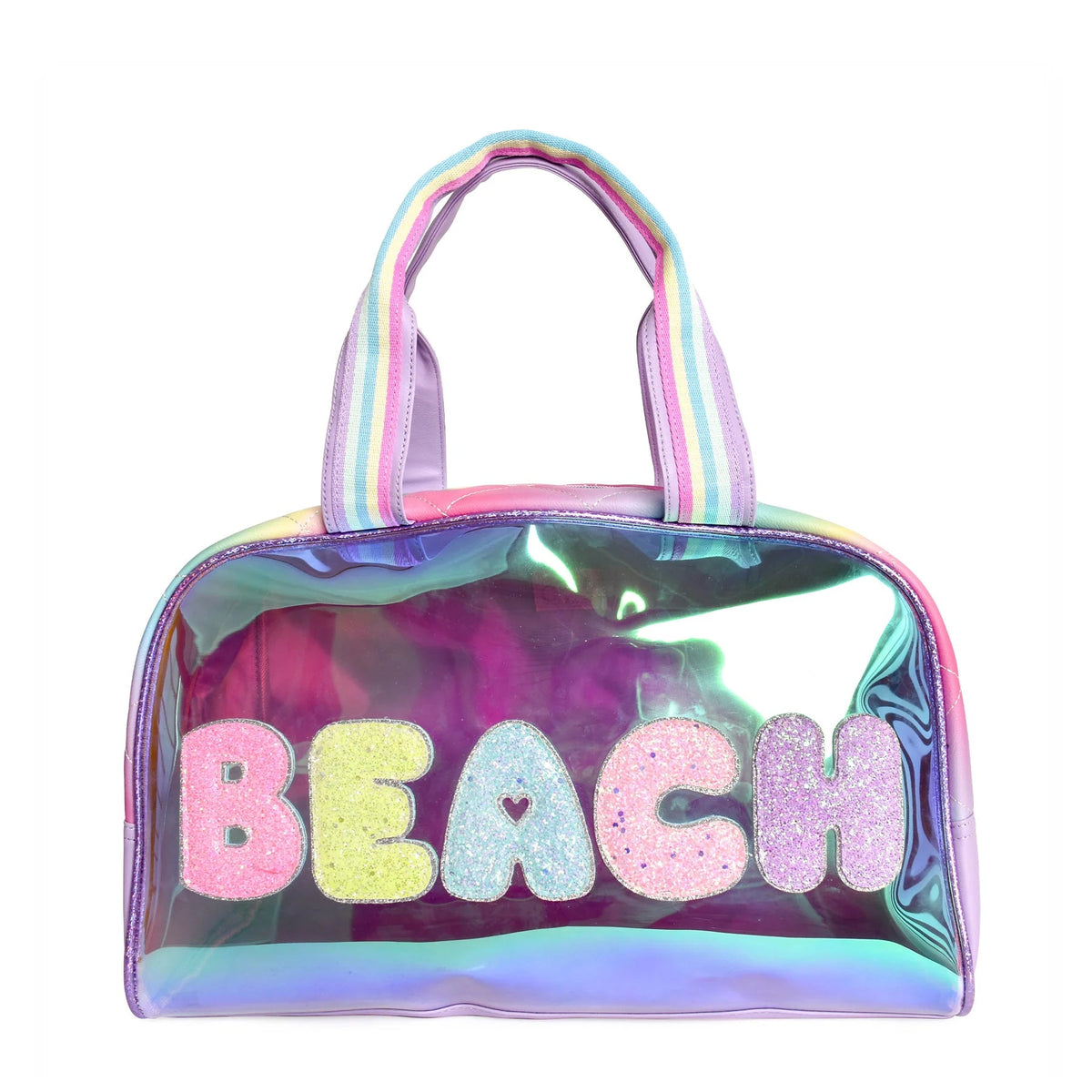 &#39;Beach&#39; Clear Glazed Medium Duffle Bag - Everything But The PrincessOMG