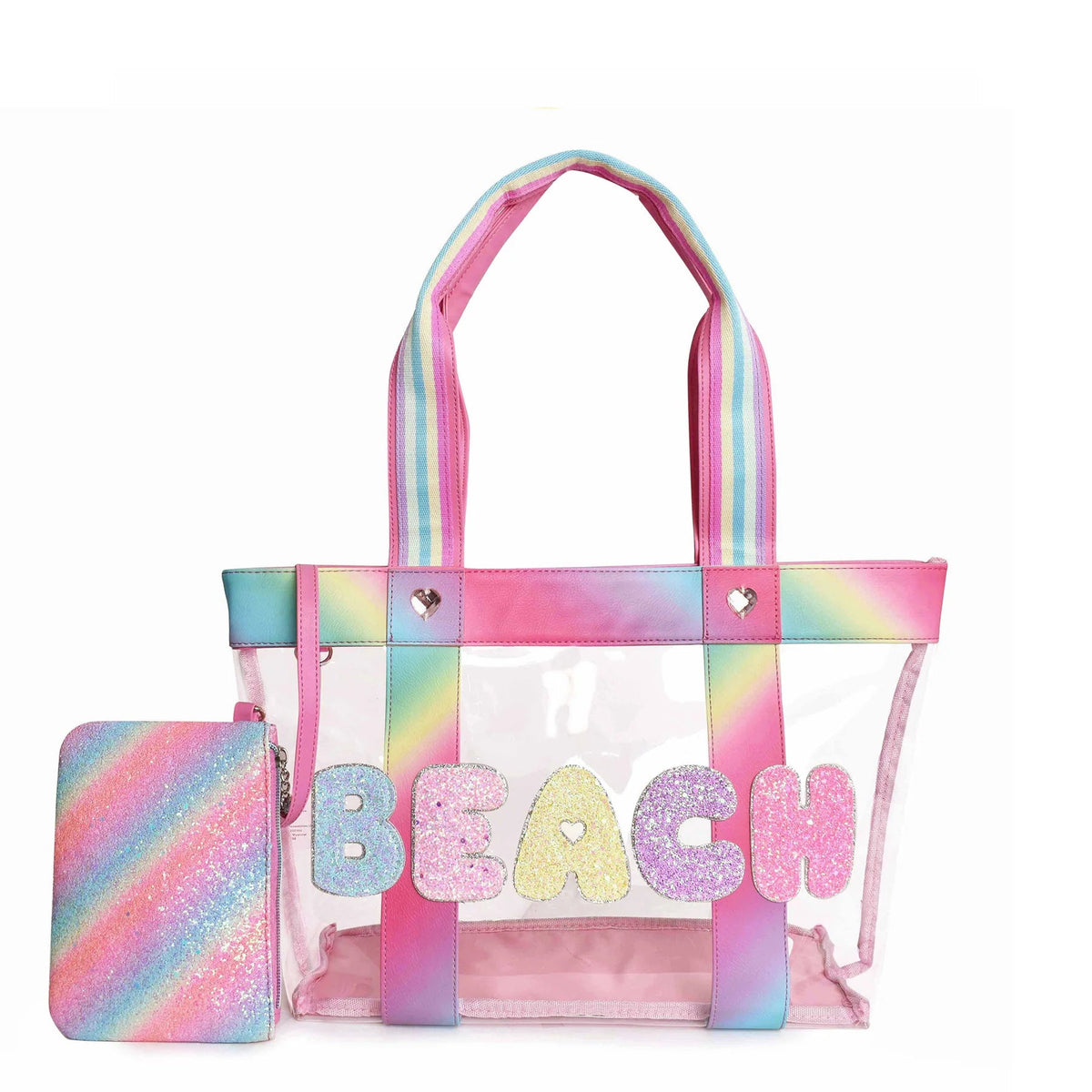 &#39;Beach&#39; Clear Tote Bag with Pouch - Everything But The PrincessOMG