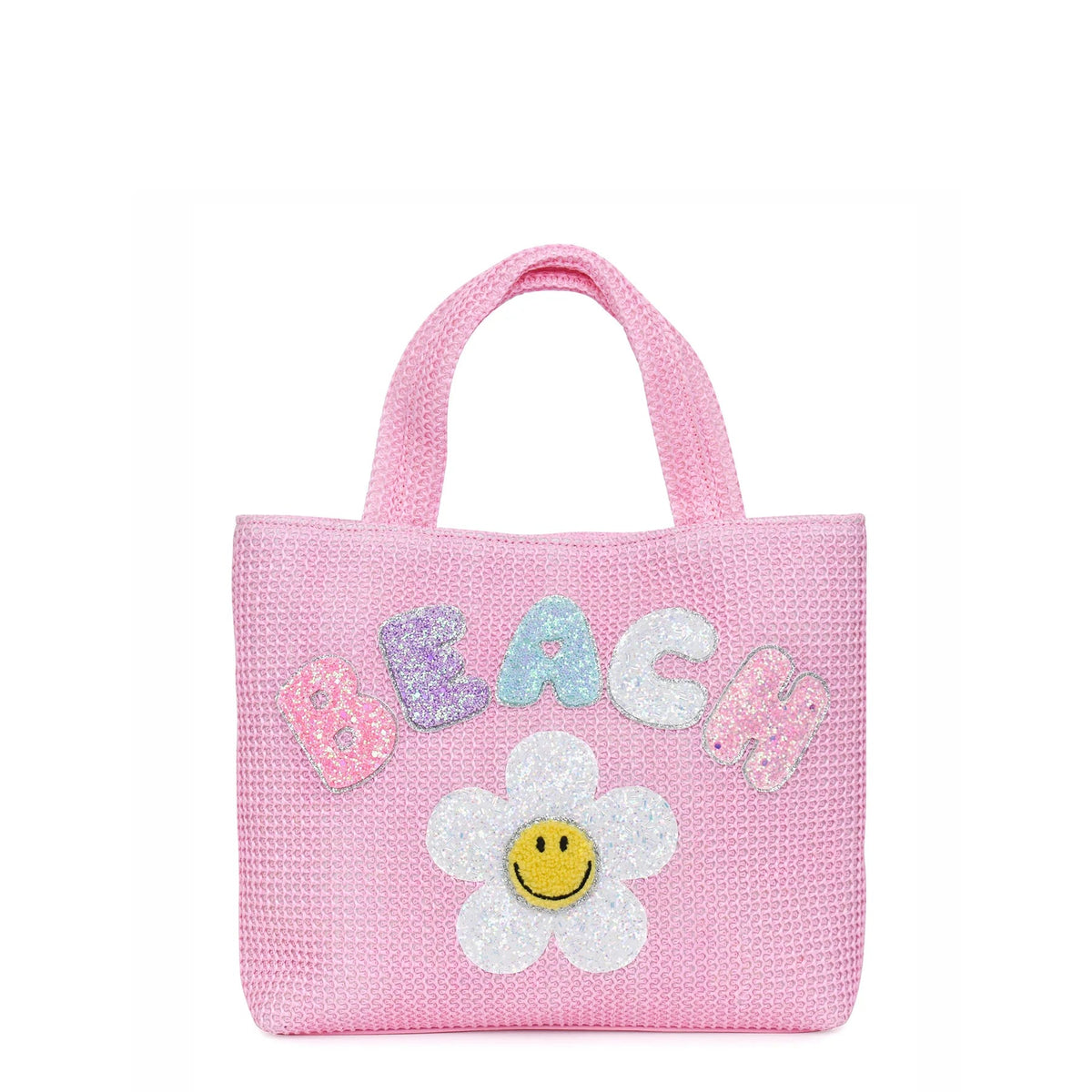 &#39;Beach&#39; Pink Straw Mini Tote Bag - Everything But The PrincessOMG