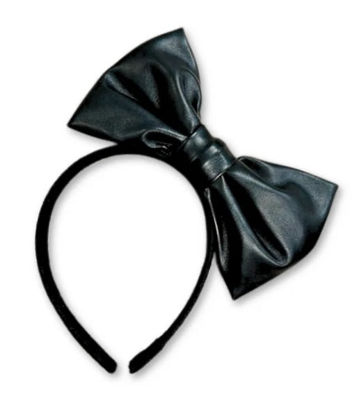 Ooh! La, La! Couture Pleather Bow Headband- Black