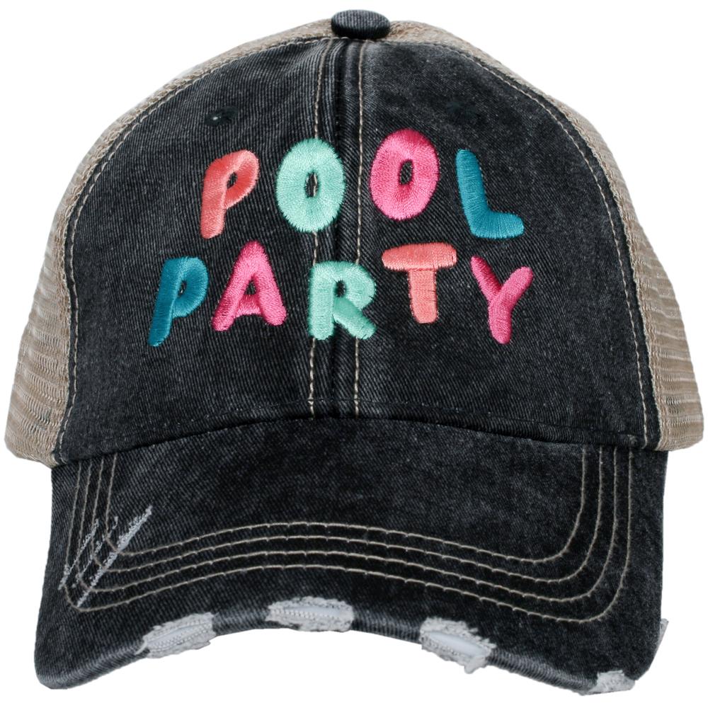 Black Pool Party Tween/Adult Trucker Hat - Everything But The PrincessKatydid