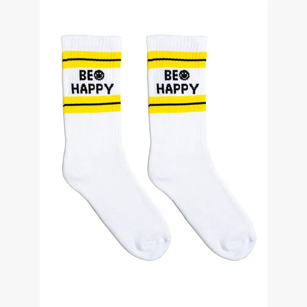 Living Royal Crew Socks-Be Happy