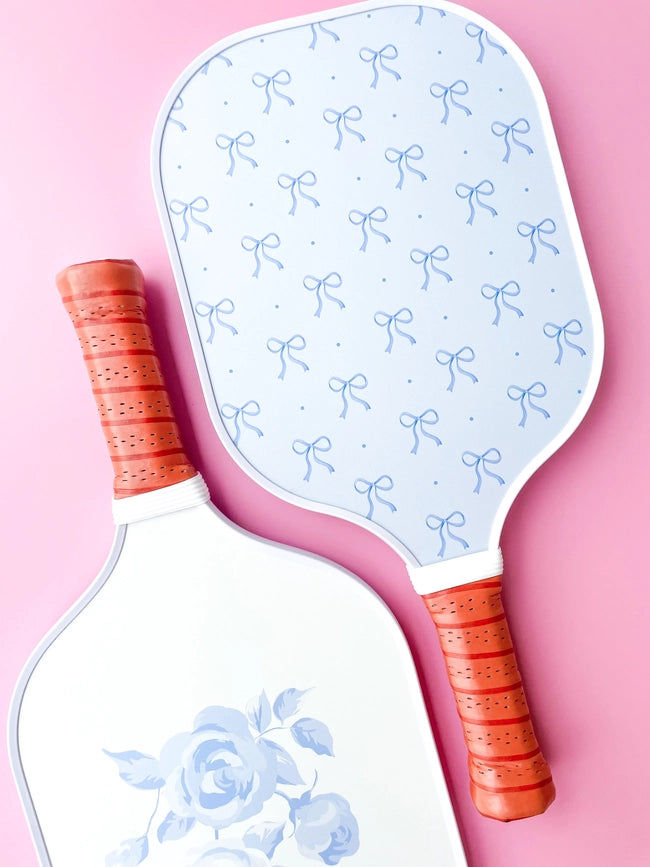 Coquette Blue Bow Floral Pickleball Paddle