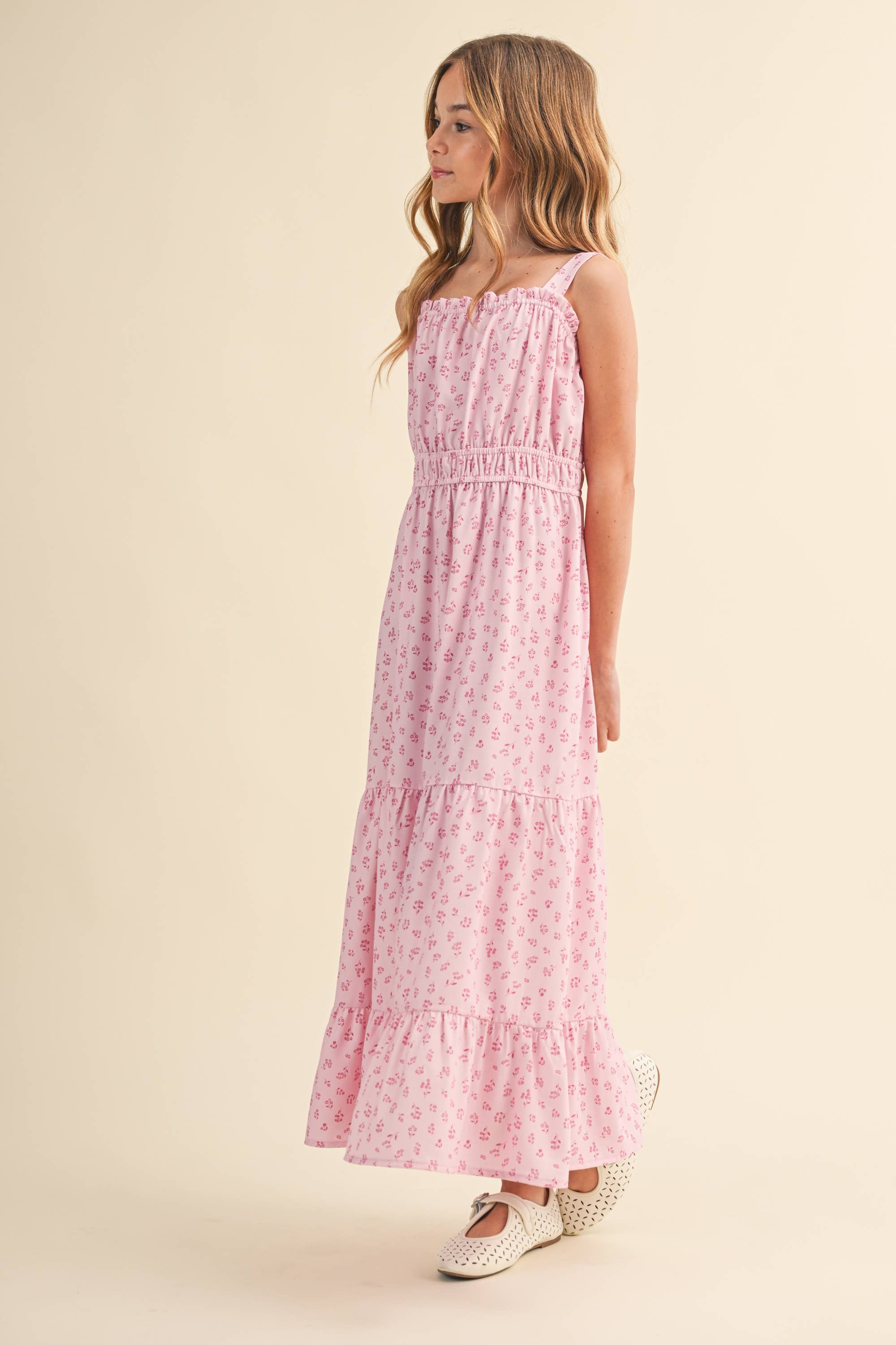 Heart & Arrow Tween Pink Floral Maxi Dress