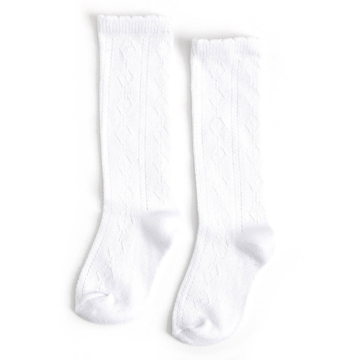 Little Stocking Co. Scalloped Fancy Knee High Socks - White