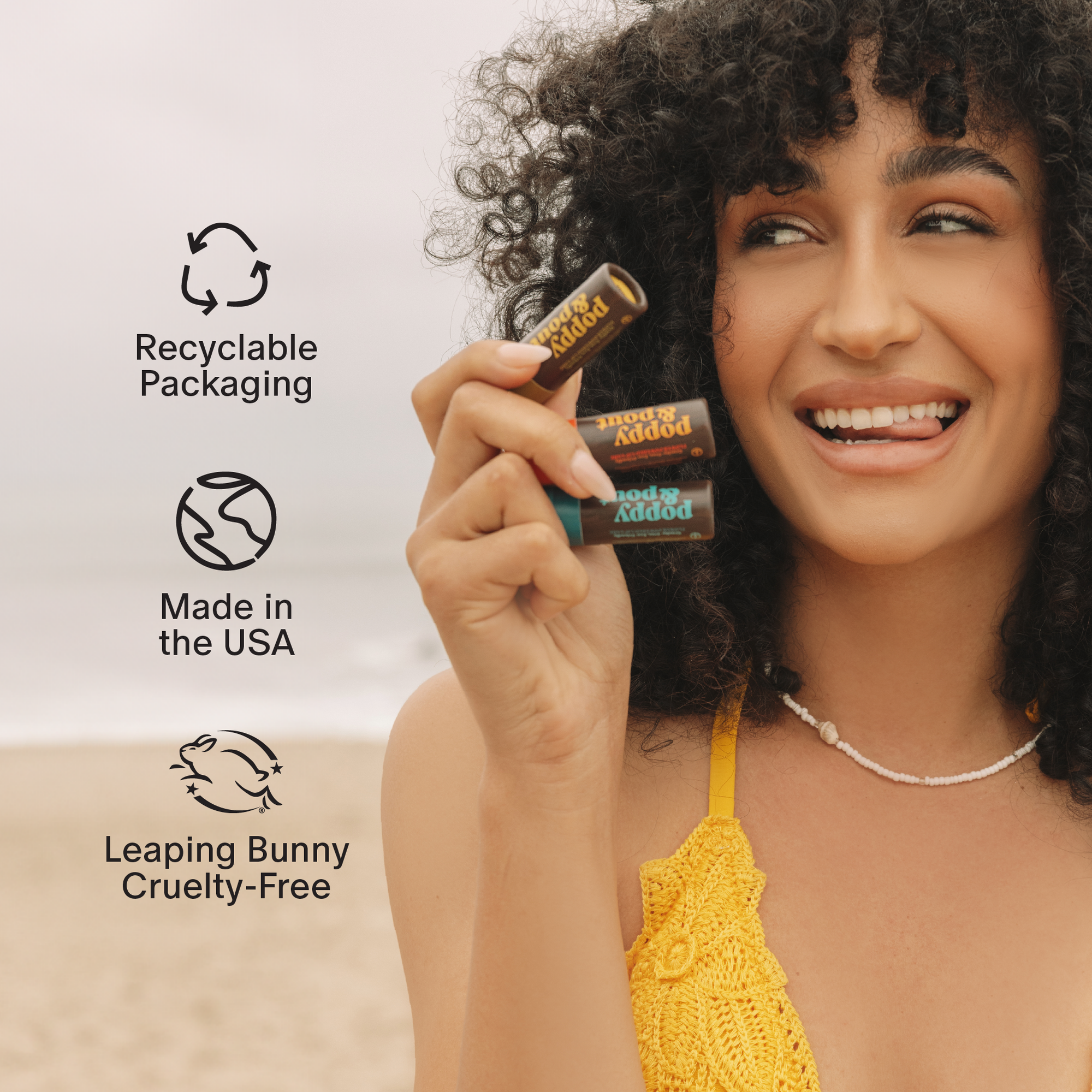 Poppy & Pout All Natural Lip Balm-Retro Surf Coconut Coast