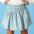 Cheryl Creations Baby Blue Smocked Pleather Skirt (Built in Shorts) - Everything But The PrincessCheryl