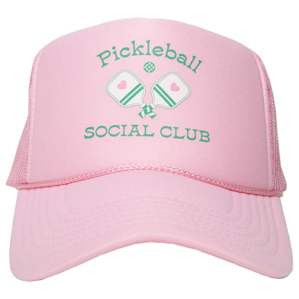 Pickleball Social Club Tween Trucker Hat- Pink