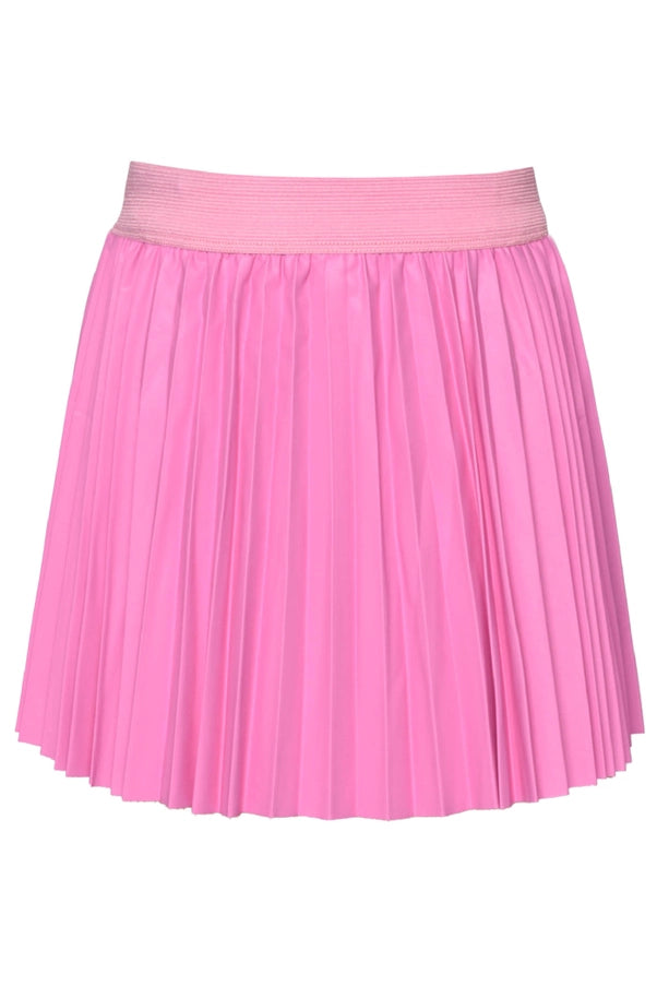 Hannah Banana Pleated Pleather Skirt - Pink