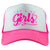 Neon Pink Let's Go Girls Tween/Adult Trucker Hat