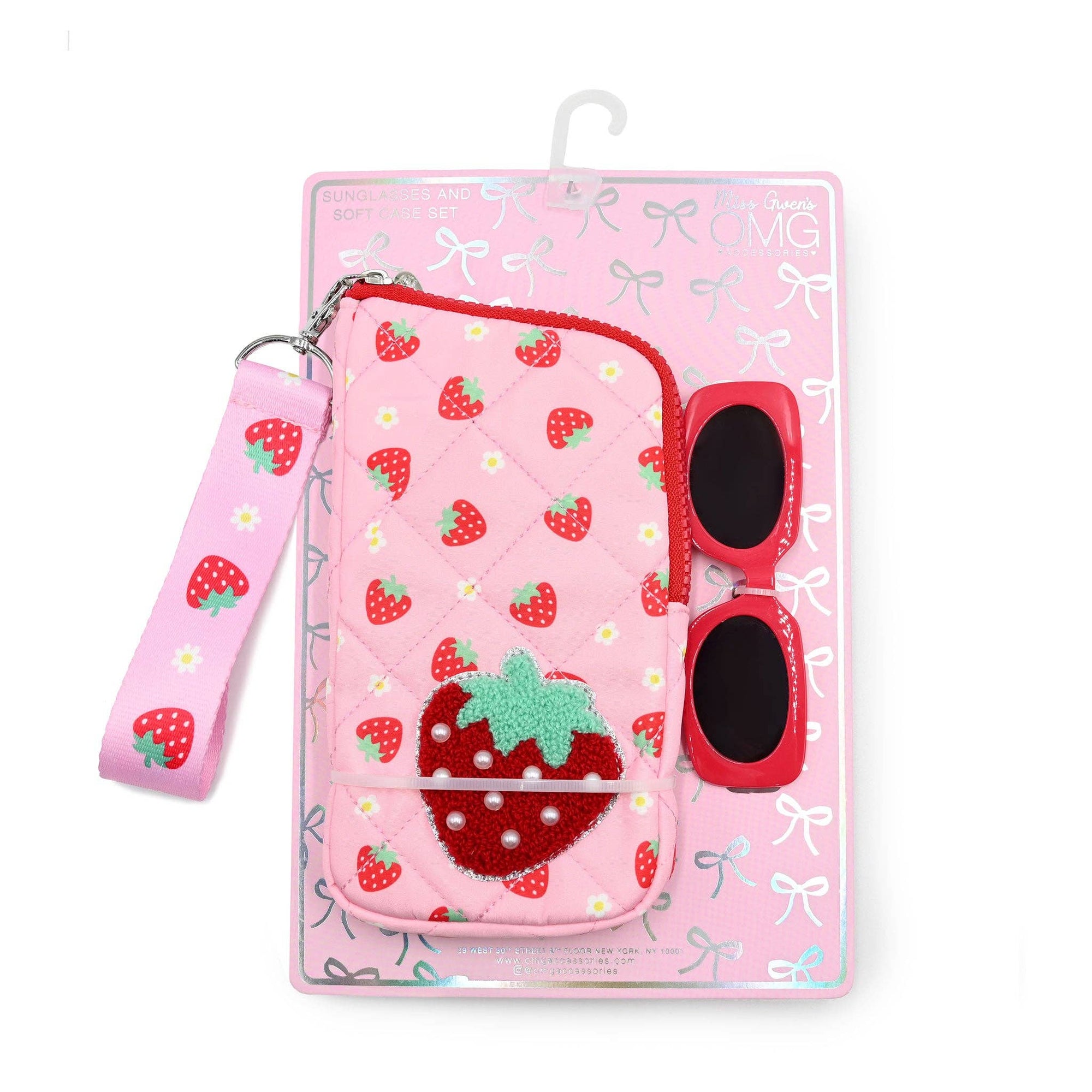 Strawberry Wristlet Case and Sunglasses