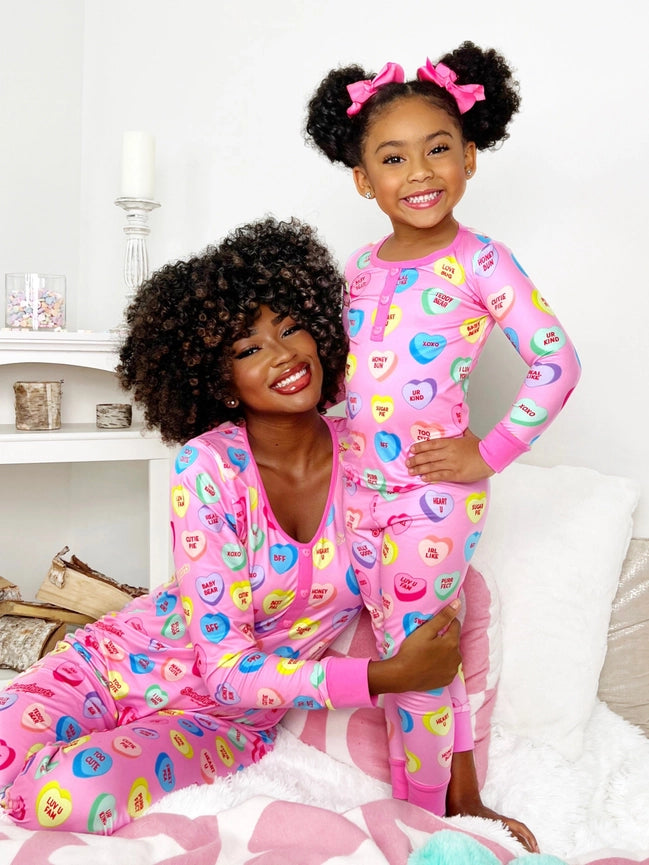 Sweethearts Candy Print Mommy &amp; Me Lounge