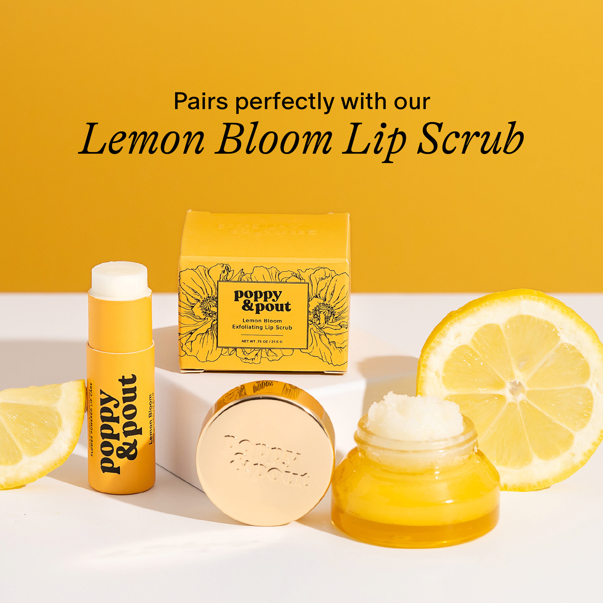 Poppy & Pout All Natural Lip Balm-Lemon Bloom