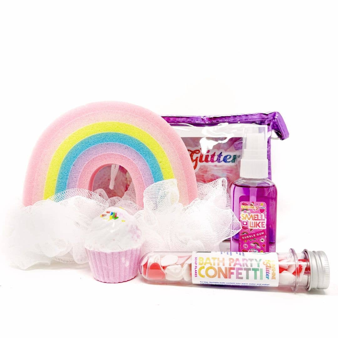 Sunshine &amp;amp; Glitter - Set de regalo para fiesta de baño con confeti