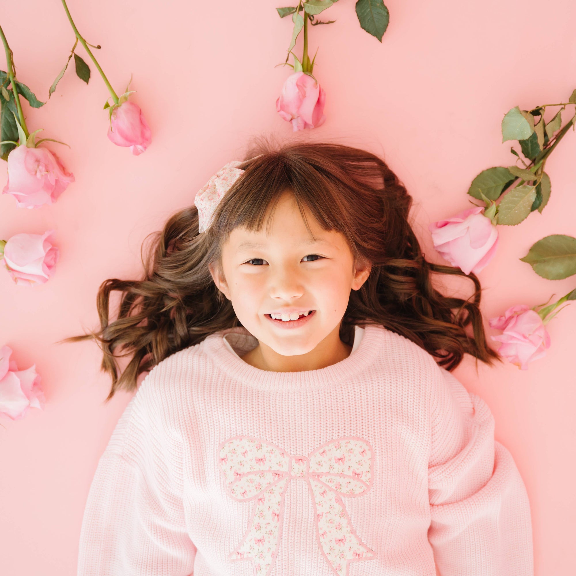 Sweet Wink Ditsy Floral Bow Knit Sweater * Now in Tween Sizes *