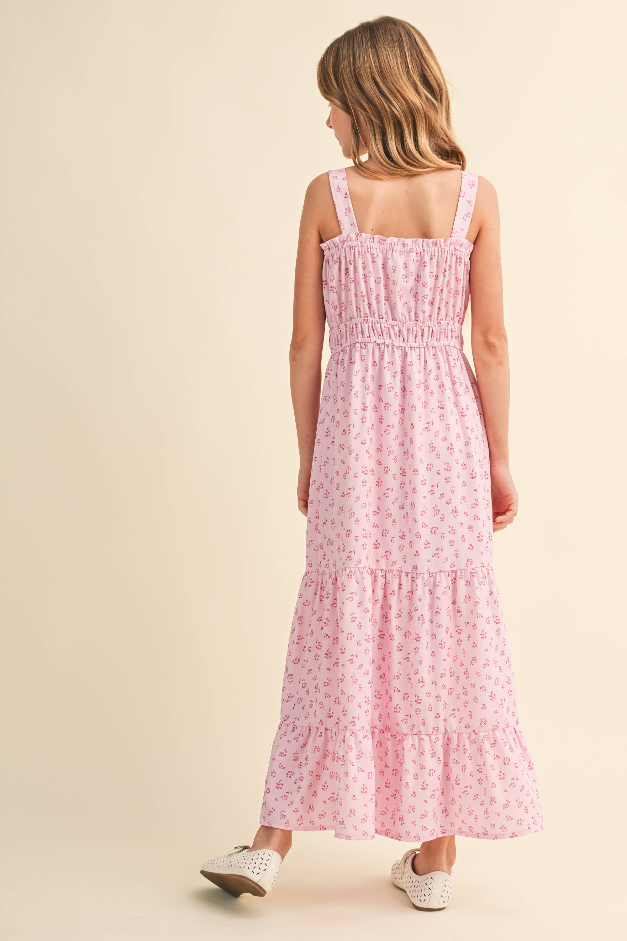 Heart & Arrow Tween Pink Floral Maxi Dress