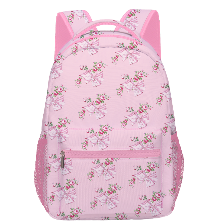 Pink Coquette  + Floral Print Backpack