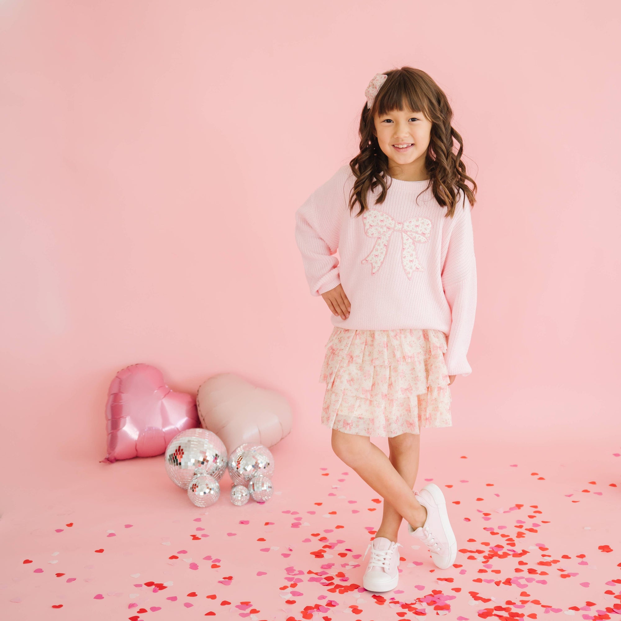 Sweet Wink Ditsy Floral Bow Knit Sweater * Now in Tween Sizes *