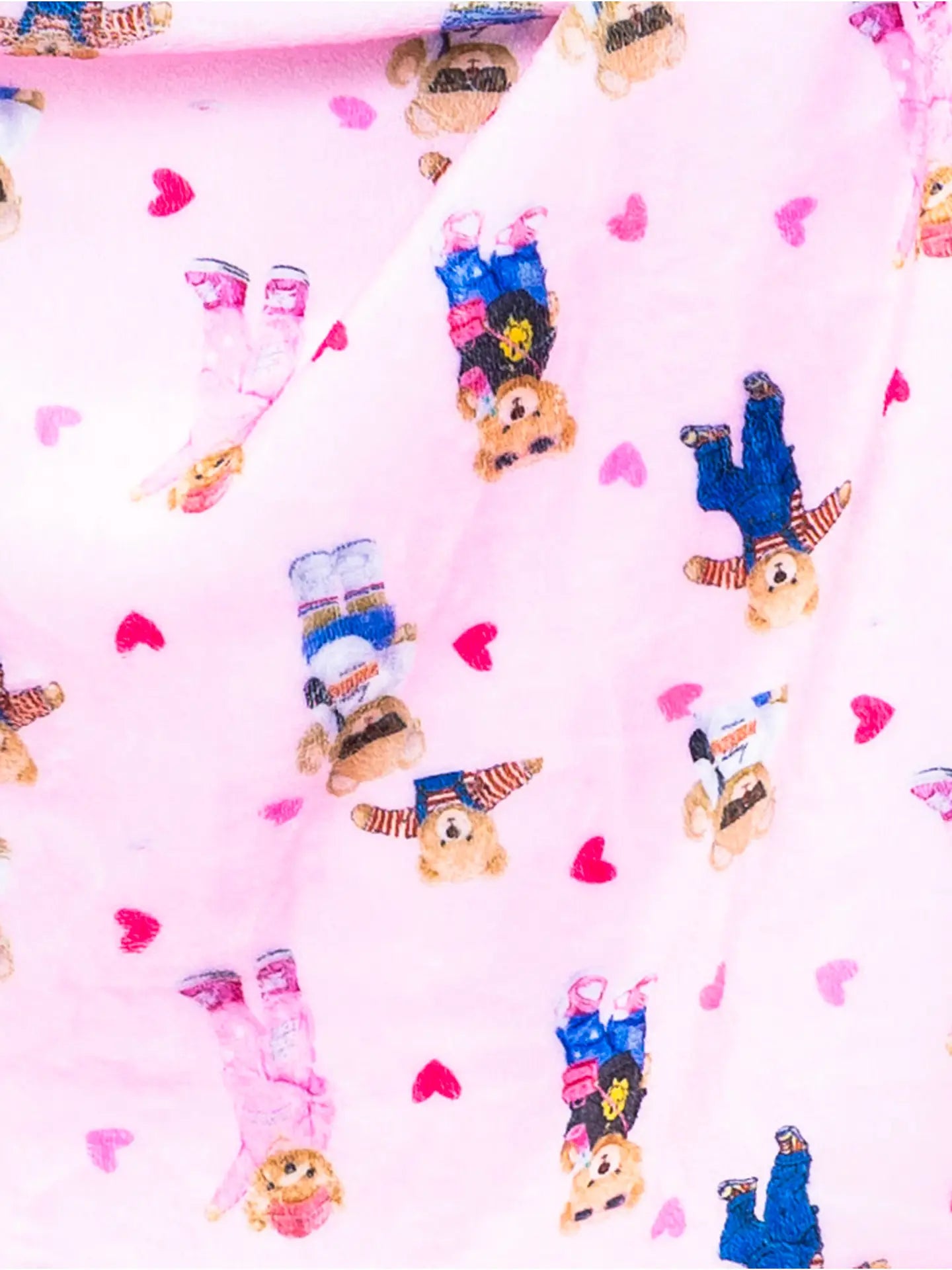 Preppy Goose 2pc Tee + Plush Pant Set-Teddy Bear