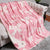 Bow Patterned Throw Blanket 50 X 60- Baby Pink