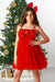 Vestido babydoll con lazo Ooh! La, La! Couture - Rojo * Pedido anticipado *