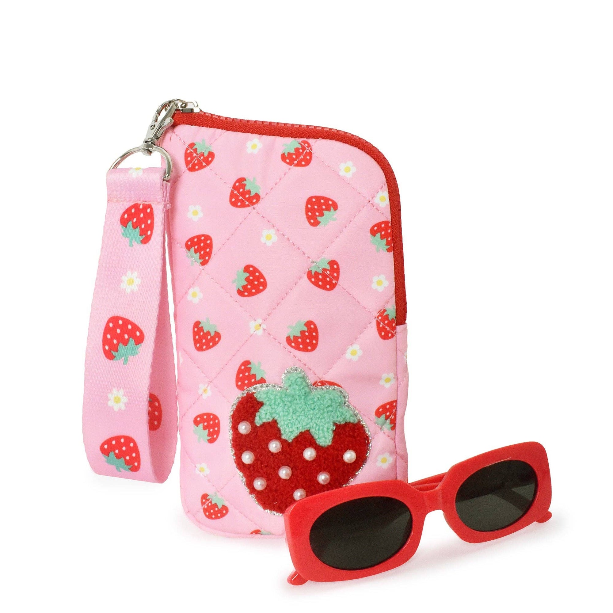 Strawberry Wristlet Case and Sunglasses