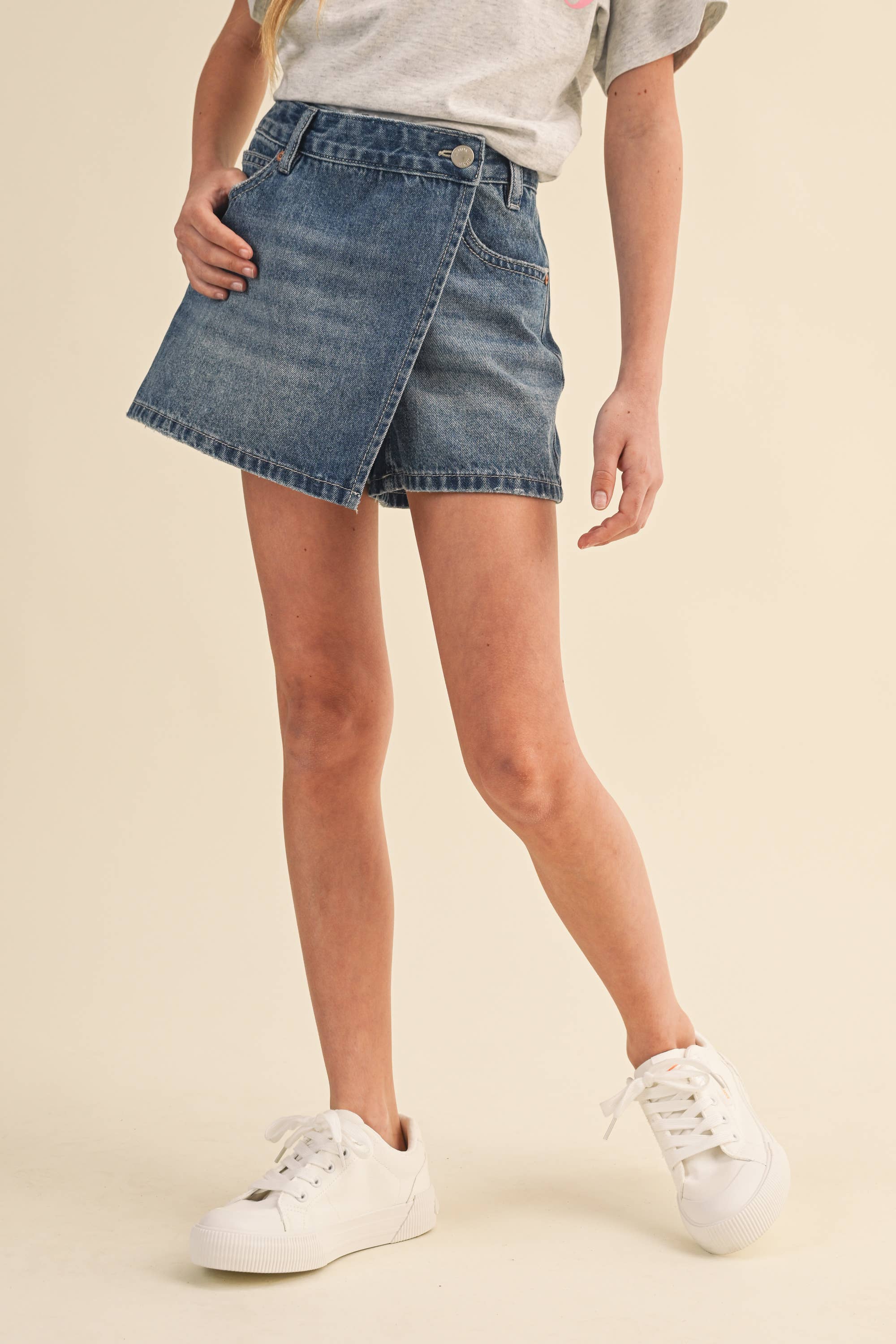 Heart & Arrow Tween Denim Skort * Built In Shorts *