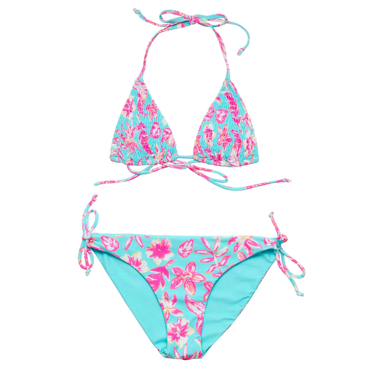 Snapper Rock Tropical Glow Tween Triangle Bikini * Reversible Bottoms*