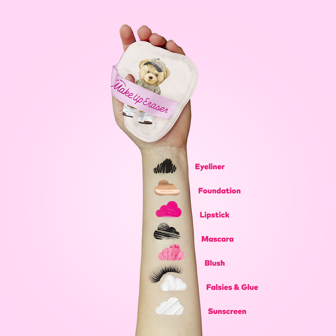 MakeUp Eraser - Teddy Bear 7-Day Gift Set &amp; Plush Cosmetic Bag