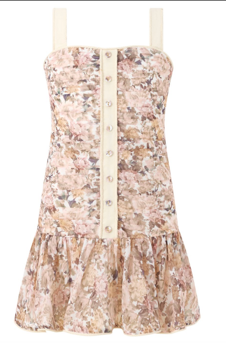 Marlo Kids Josette Mini Dress in Autumn Heirloom Floral, a luxury girls fall dress with ruched detailing, ivory placket and decorative buttons