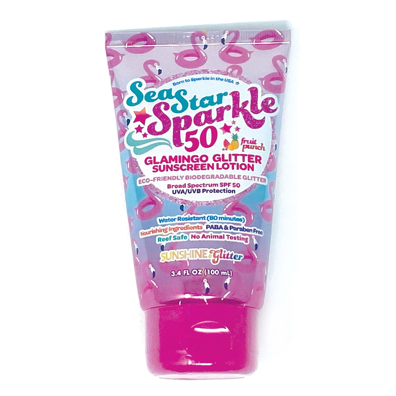 Sea Star Sparkle SPF 50 Waterproof Glitter Sunscreen - Pink Glamingo
