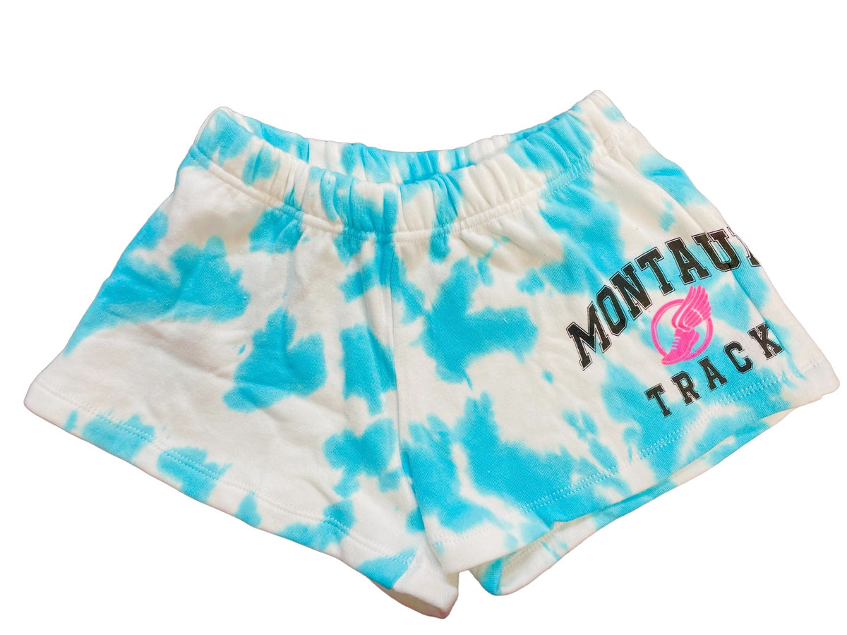 Flowers By Zoe Aqua Tie-Dye Short- Montauk Track Graphic - Everything But The PrincessFlowers By Zoe